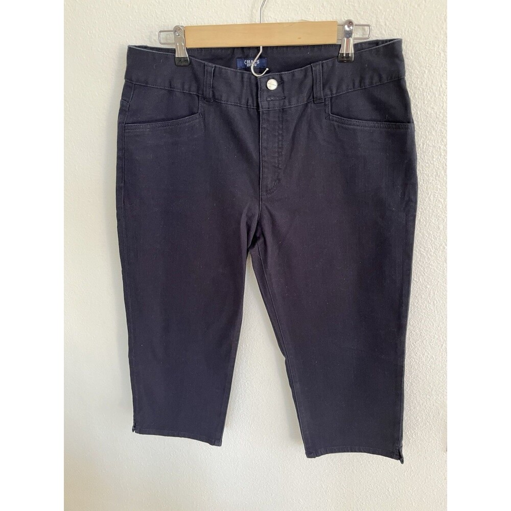 Chaps Capri Womens Jeans Size 12 Dark Wash Denim Summer Vacation Cruise Y2K